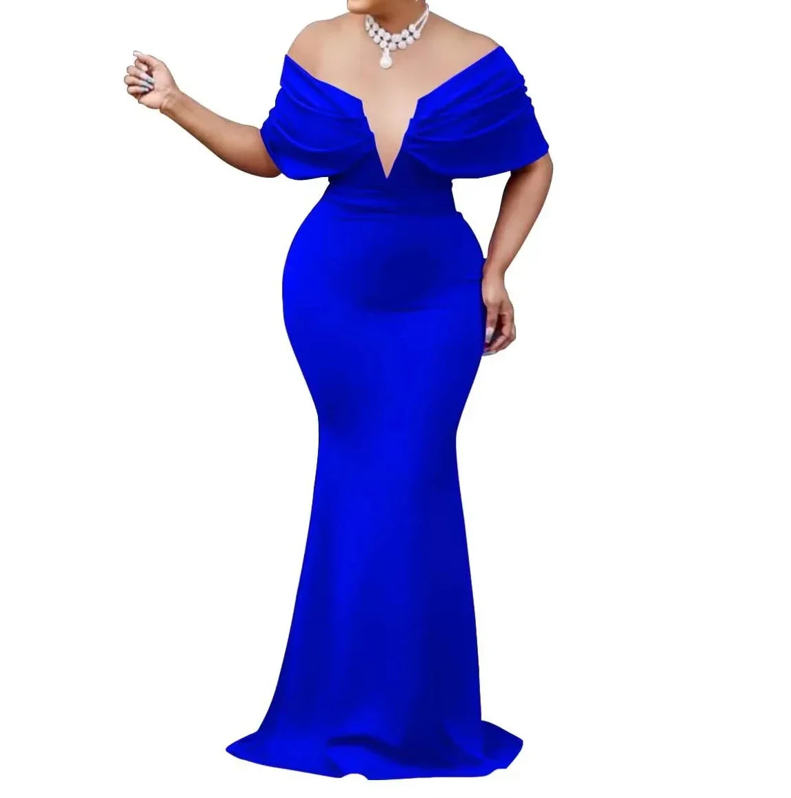 Women V-neck Off The Shoulder Elegant Party Dresses Woman Sleeveless Bodycon Maxi Dress Evening Vestidos Sexy Long Dresses HW198
