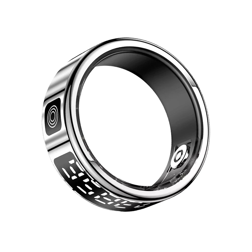 LED Display Screen Smart Ring for Heart Rate Oxygen Sleep Monitoring Multi Sports Modes Waterproof Bluetooth Women Healthy Rings