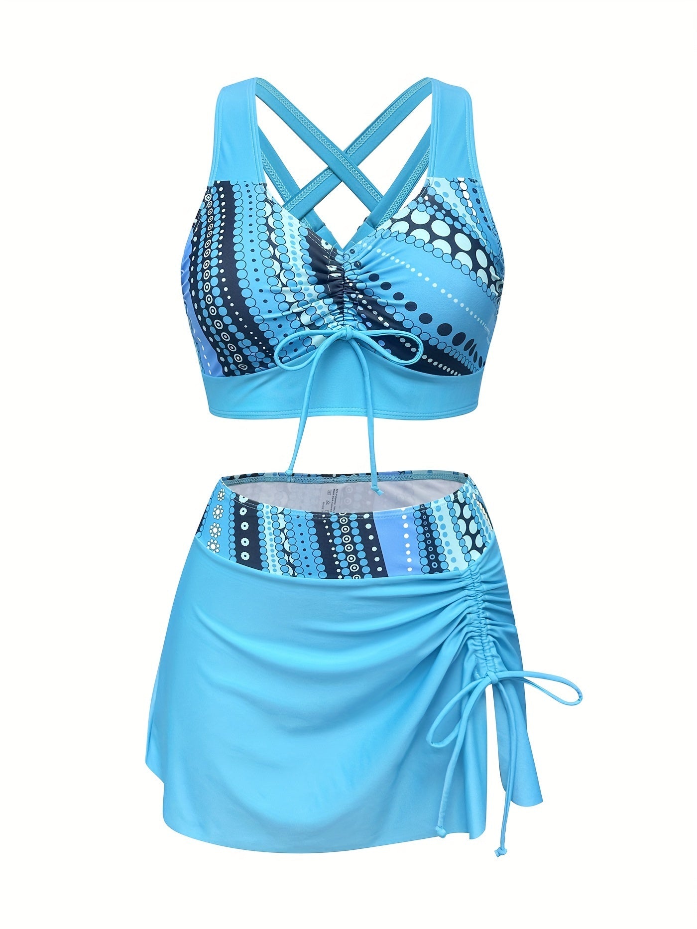 Women's Two-piece Casual Swimsuit P102 Blue