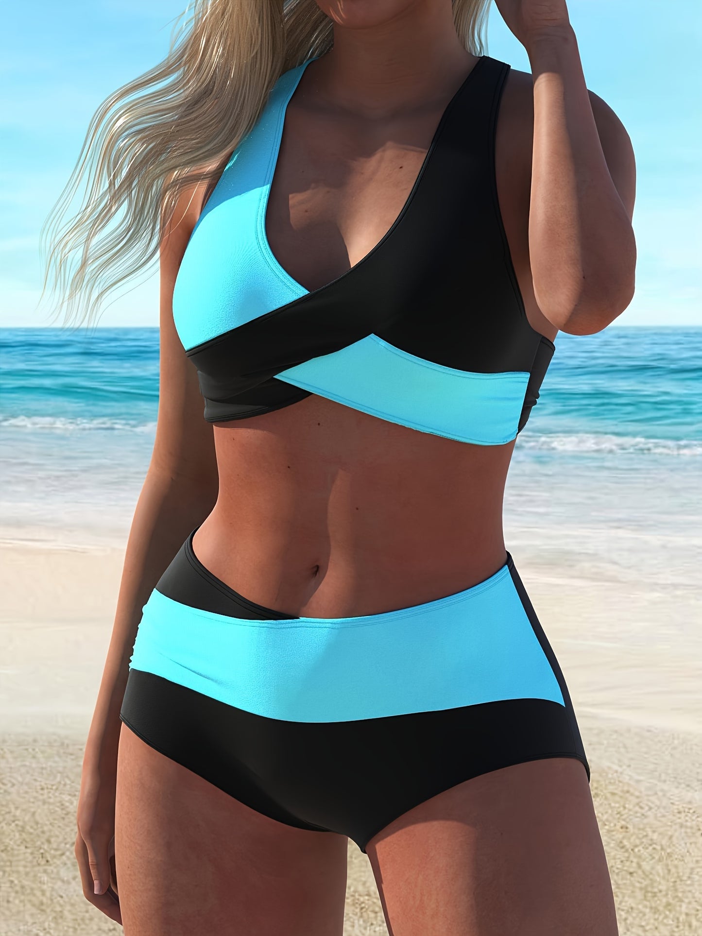 Women's Two-piece Casual Swimsuit P95 Black