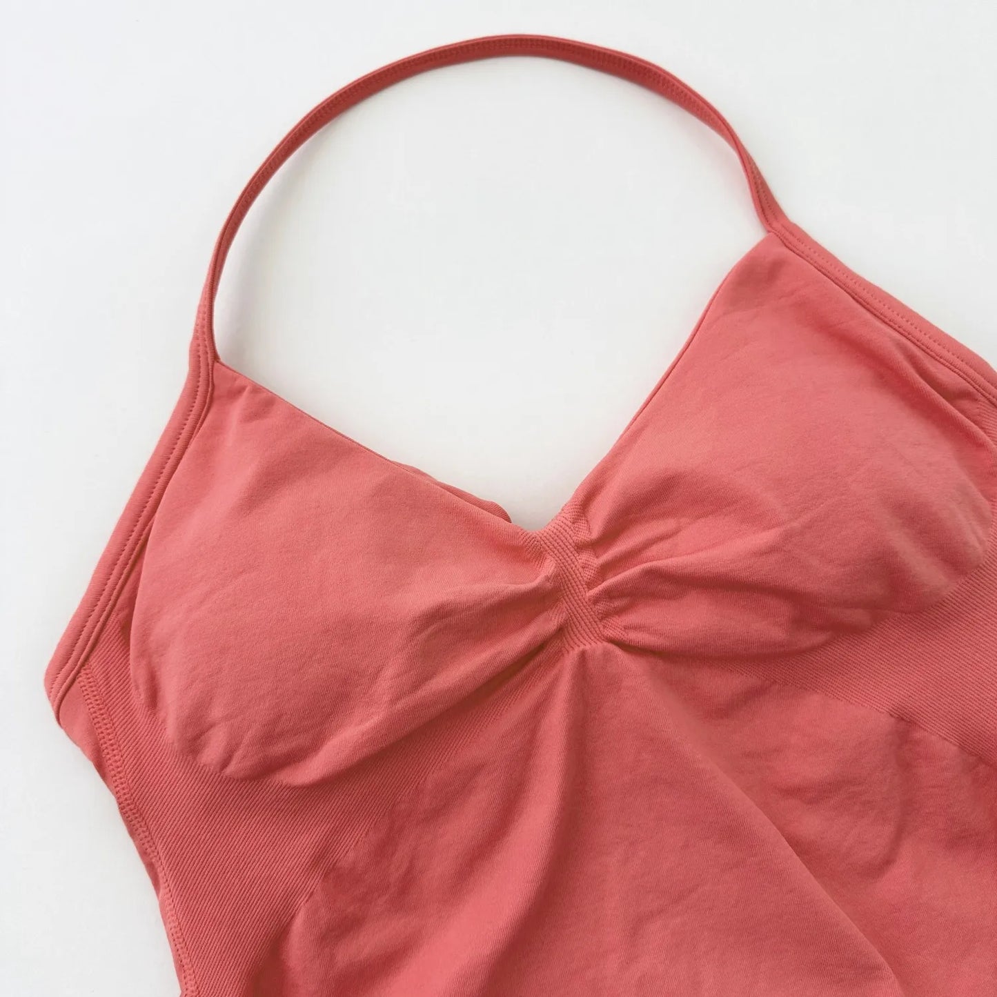 ARFTE Longline Strappy Gym Top Backless Gym Clothes Women Scrunch Built-in Bra With Removable Cups Yoga Tank Tops