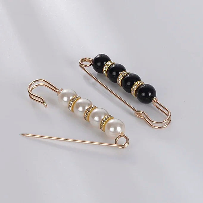 6PCS Brooch Set Big Beads Fashion Clothing Brooches for Women Pearl Lapel Pin Sweater Dress Brooch Pins Badge Buckle Accessories
