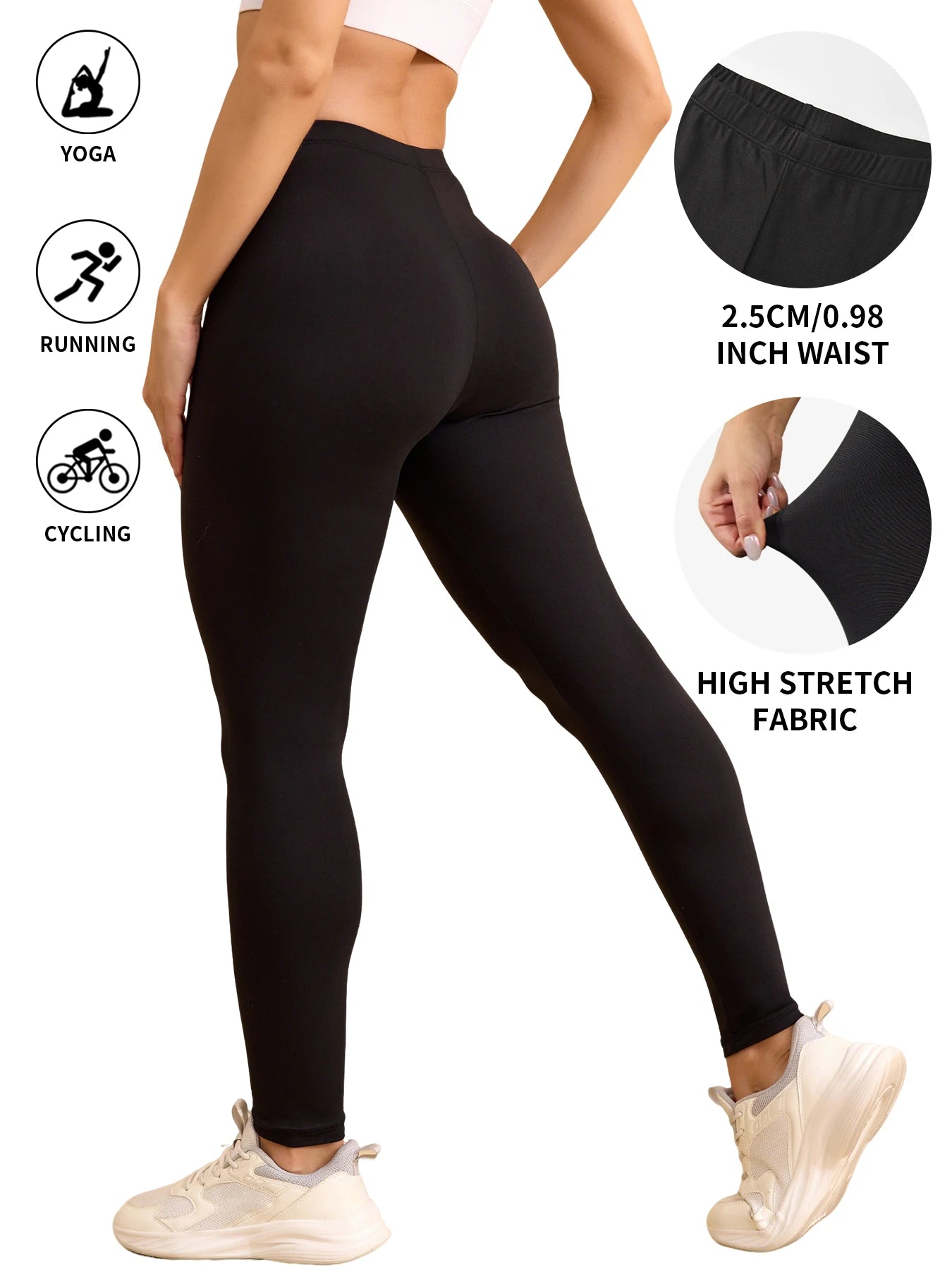 5 Pack Women's Super Soft Leggings High Elasticity No See Through Workout Yoga Running Athletic Push Up Gym Fitness Leggings