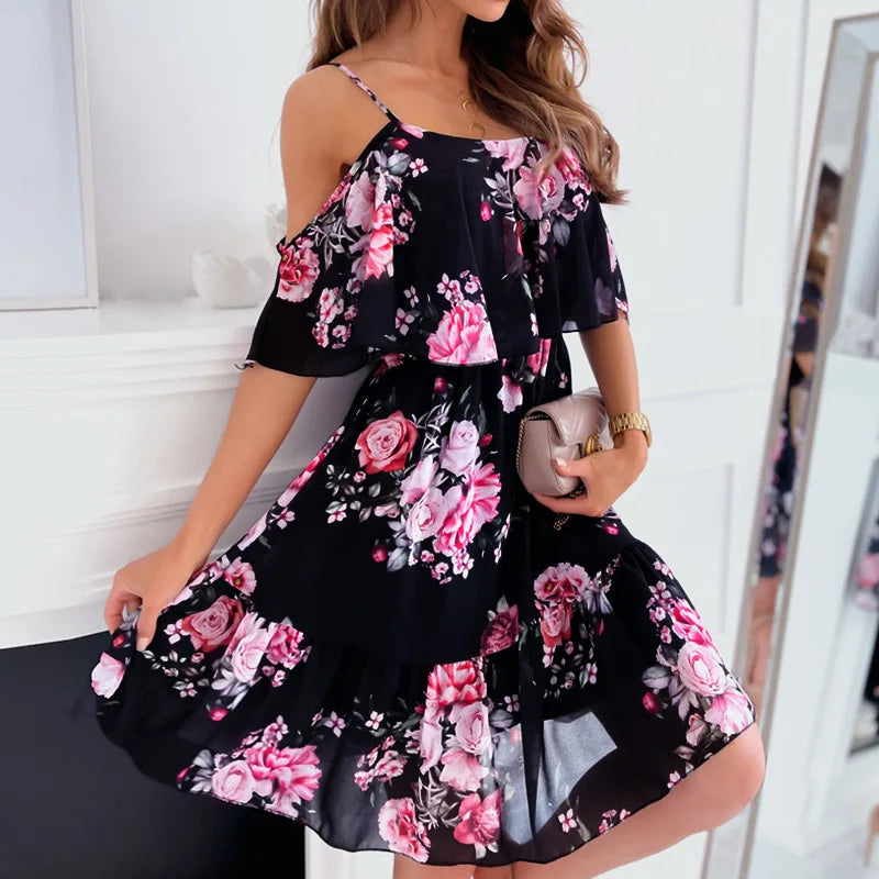 Slip Maternity Dress Women Summer Floral Thin Chiffon knee-Length Dresses Pregnancy Female Belly Pregnant Beach Dress