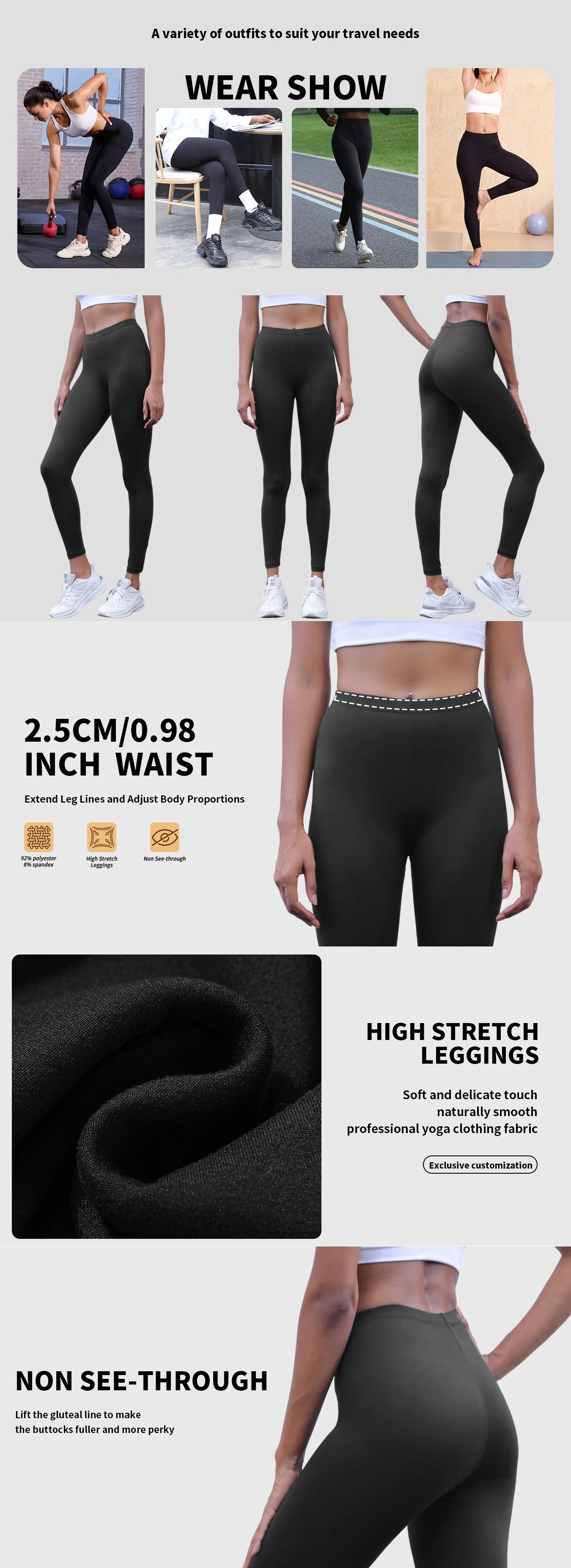 5 Pack Women's Super Soft Leggings High Elasticity No See Through Workout Yoga Running Athletic Push Up Gym Fitness Leggings