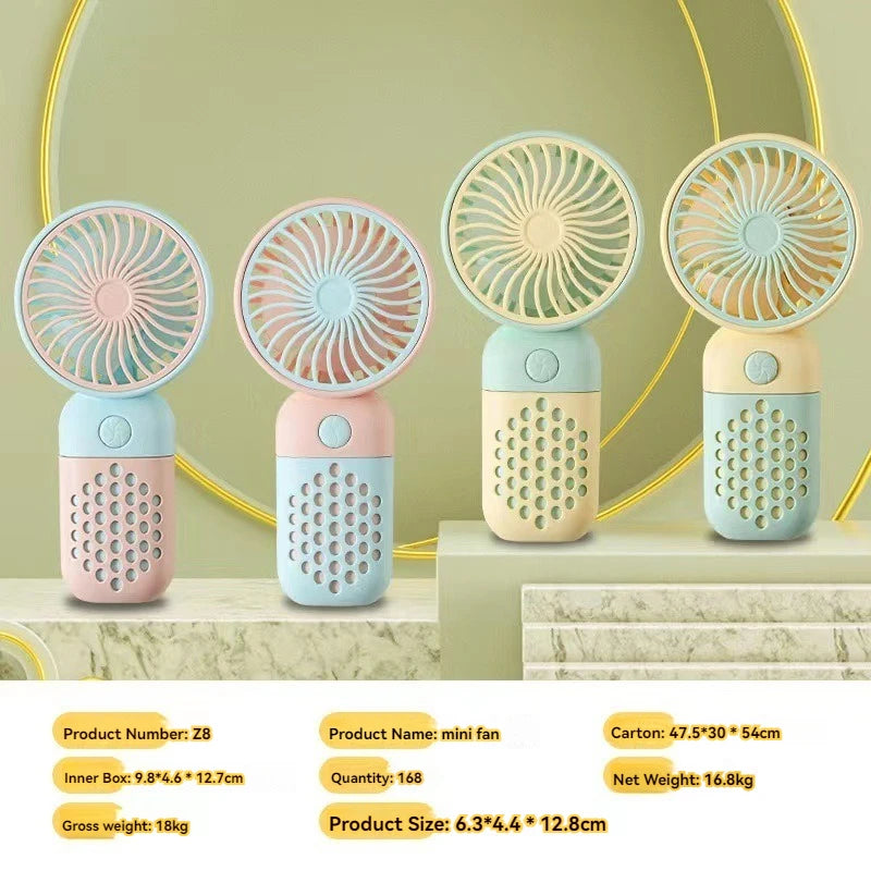 2025 New Handheld Charging Fan Cartoon Cute Small Student Charging Small Fan Portable Mini USB Fan Mini Pocket