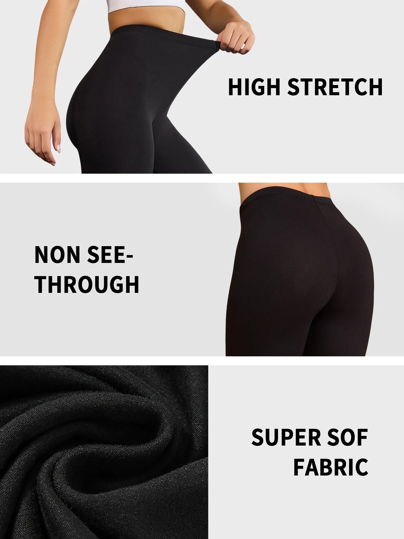5 Pack Women's Super Soft Leggings High Elasticity No See Through Workout Yoga Running Athletic Push Up Gym Fitness Leggings