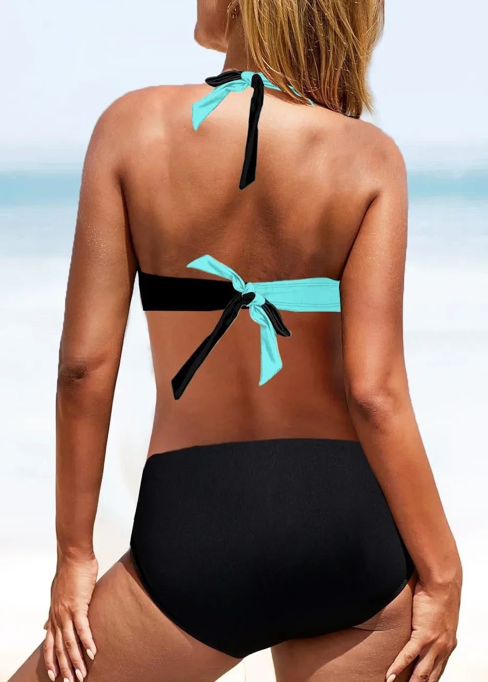 Sexy Cross Chest Strap Bikini New Soft Bag Shoulder Women's Swimming Suit Beach Fashion Color Block Summer Swimwear