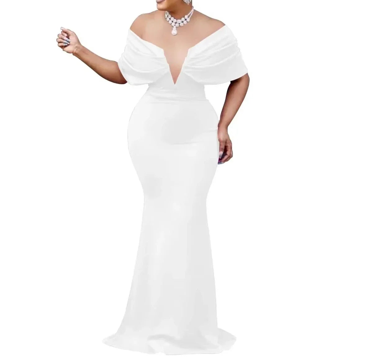 Women V-neck Off The Shoulder Elegant Party Dresses Woman Sleeveless Bodycon Maxi Dress Evening Vestidos Sexy Long Dresses HW198