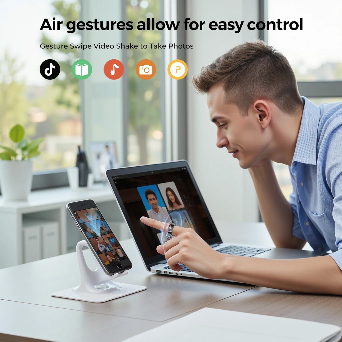 LED Display Screen Smart Ring for Heart Rate Oxygen Sleep Monitoring Multi Sports Modes Waterproof Bluetooth Women Healthy Rings