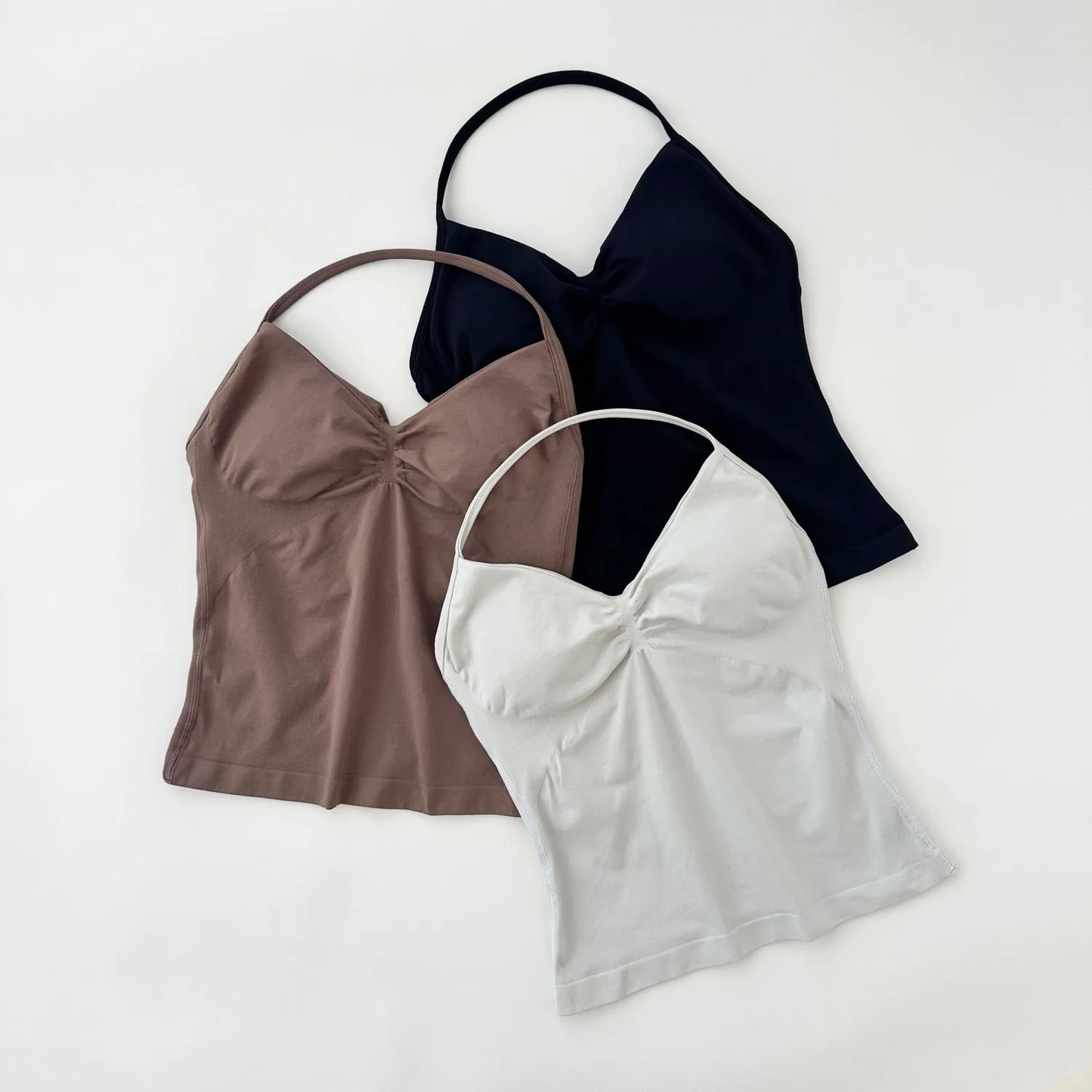 ARFTE Longline Strappy Gym Top Backless Gym Clothes Women Scrunch Built-in Bra With Removable Cups Yoga Tank Tops