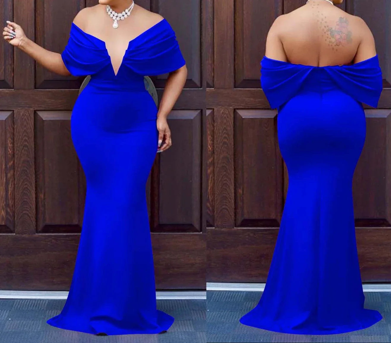 Women V-neck Off The Shoulder Elegant Party Dresses Woman Sleeveless Bodycon Maxi Dress Evening Vestidos Sexy Long Dresses HW198