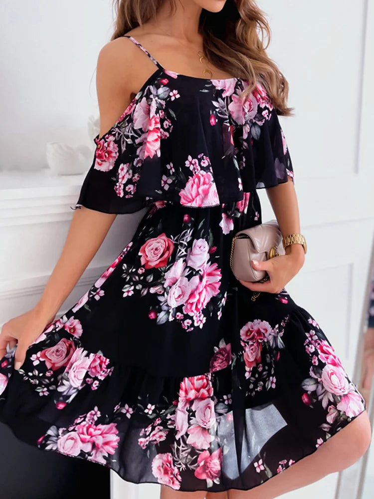 Slip Maternity Dress Women Summer Floral Thin Chiffon knee-Length Dresses Pregnancy Female Belly Pregnant Beach Dress