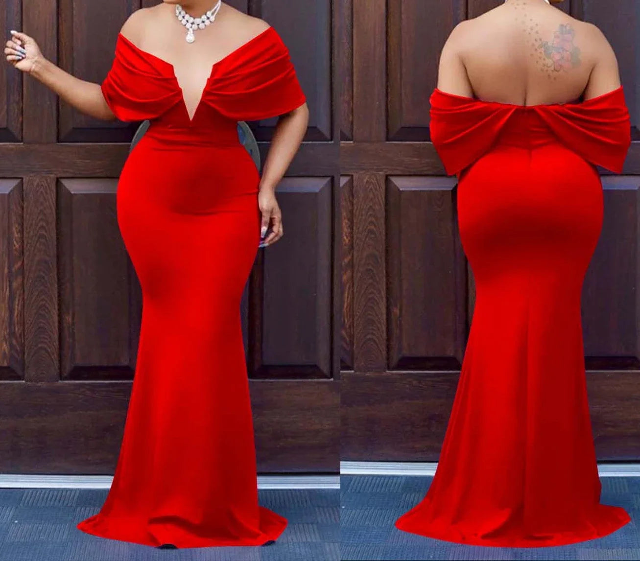 Women V-neck Off The Shoulder Elegant Party Dresses Woman Sleeveless Bodycon Maxi Dress Evening Vestidos Sexy Long Dresses HW198