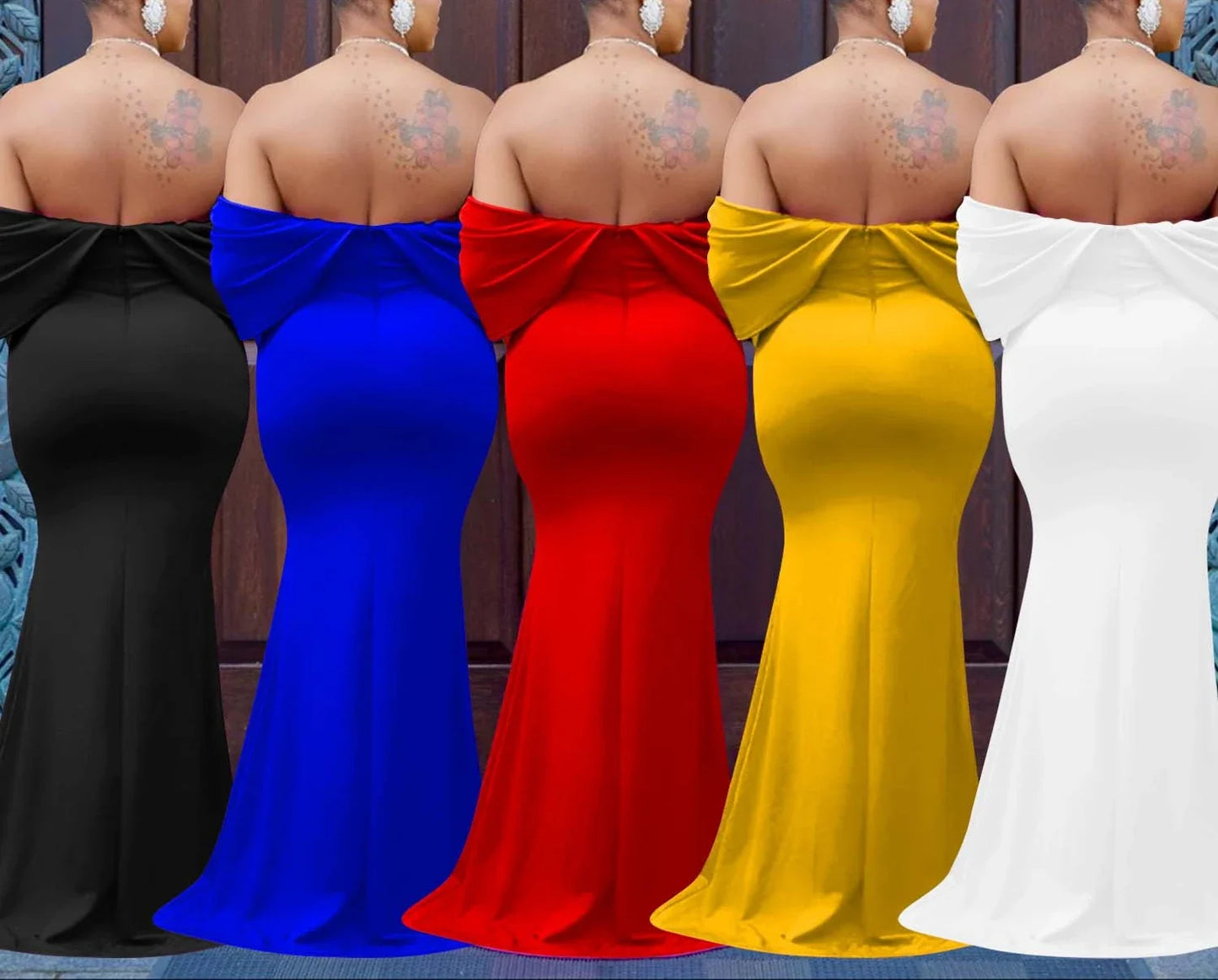 Women V-neck Off The Shoulder Elegant Party Dresses Woman Sleeveless Bodycon Maxi Dress Evening Vestidos Sexy Long Dresses HW198