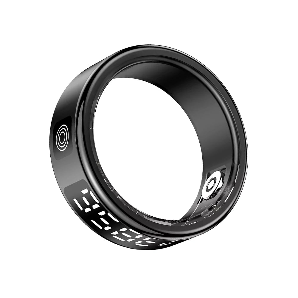 LED Display Screen Smart Ring for Heart Rate Oxygen Sleep Monitoring Multi Sports Modes Waterproof Bluetooth Women Healthy Rings