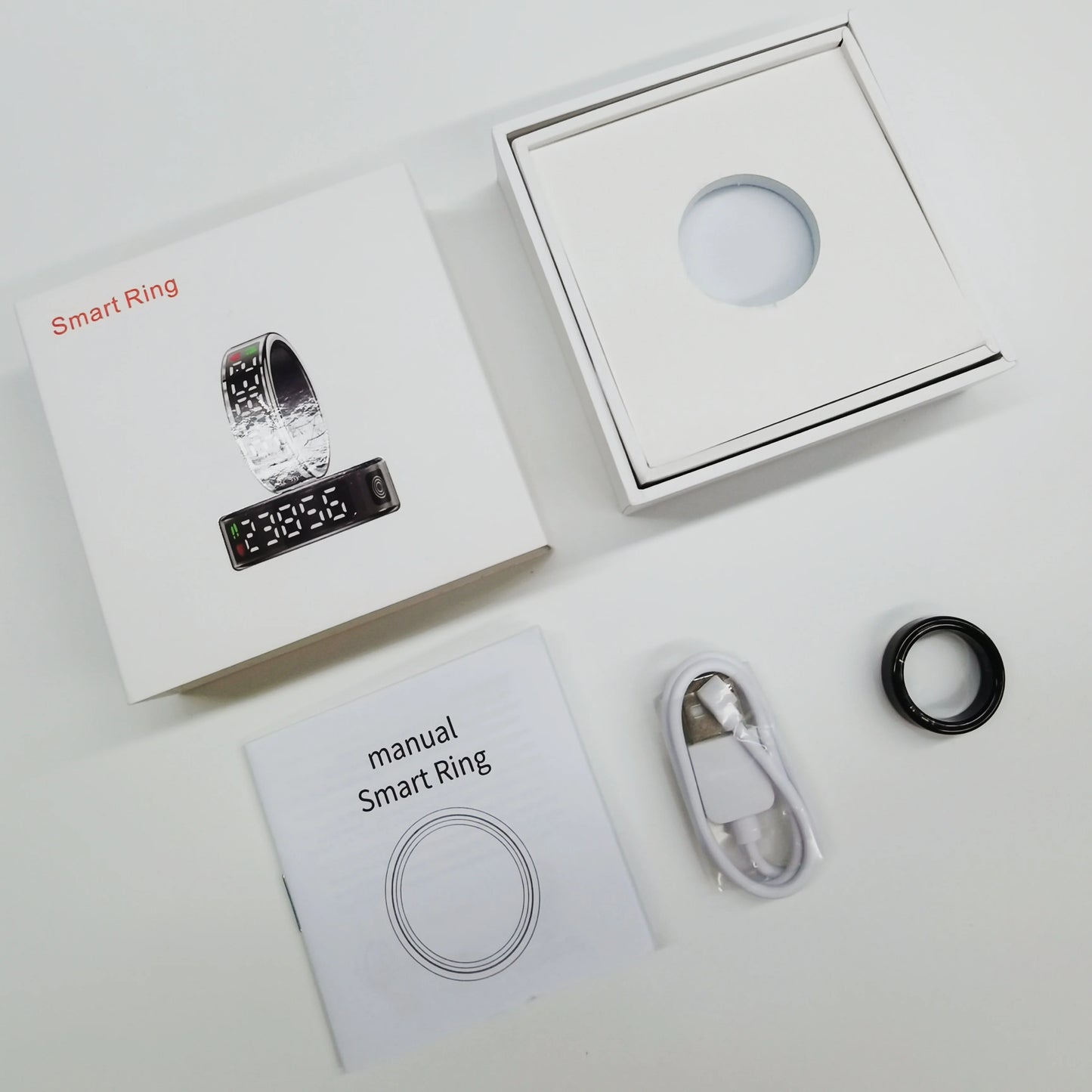 LED Display Screen Smart Ring for Heart Rate Oxygen Sleep Monitoring Multi Sports Modes Waterproof Bluetooth Women Healthy Rings