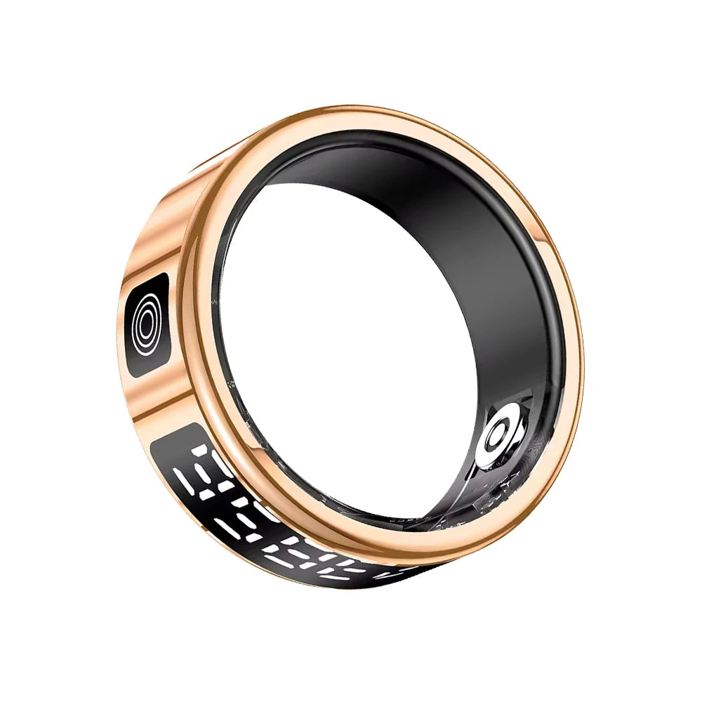 LED Display Screen Smart Ring for Heart Rate Oxygen Sleep Monitoring Multi Sports Modes Waterproof Bluetooth Women Healthy Rings