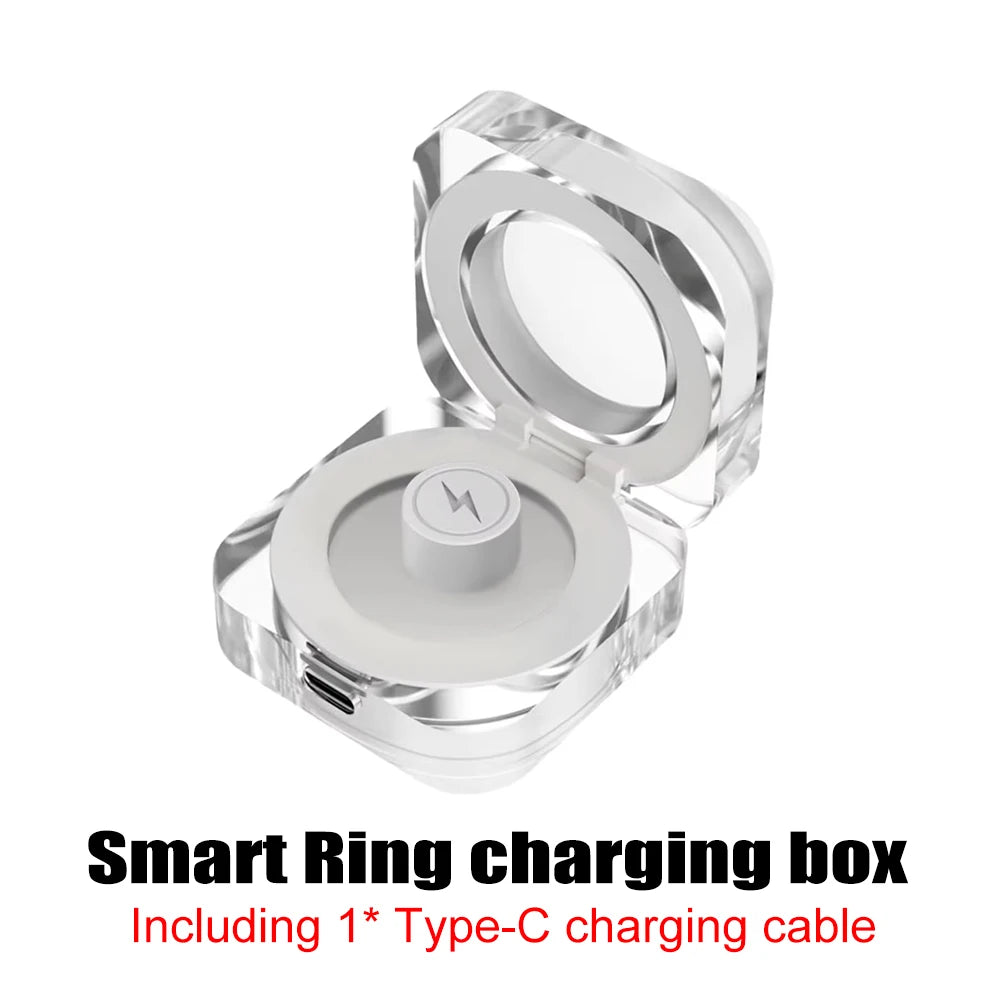 LED Display Screen Smart Ring for Heart Rate Oxygen Sleep Monitoring Multi Sports Modes Waterproof Bluetooth Women Healthy Rings