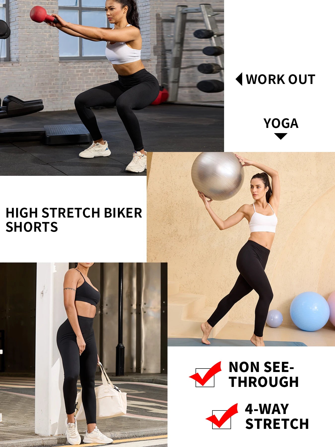 5 Pack Women's Super Soft Leggings High Elasticity No See Through Workout Yoga Running Athletic Push Up Gym Fitness Leggings