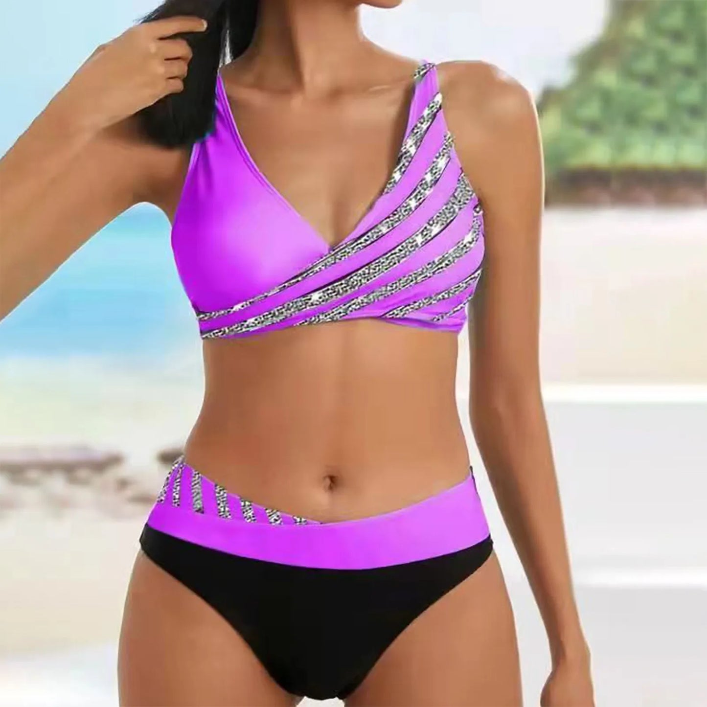 Womens Swimsuit Fashion Split Sexy Bikini With Bra Pads And No Steel Bra two piece Swimming Costume купальник женский раздельный