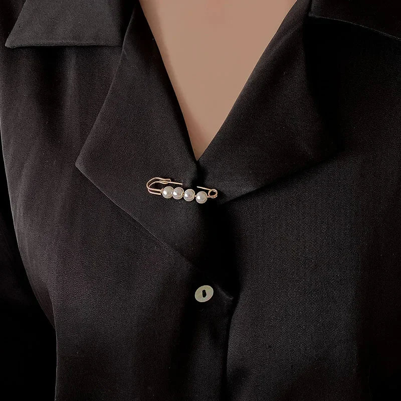 6PCS Brooch Set Big Beads Fashion Clothing Brooches for Women Pearl Lapel Pin Sweater Dress Brooch Pins Badge Buckle Accessories