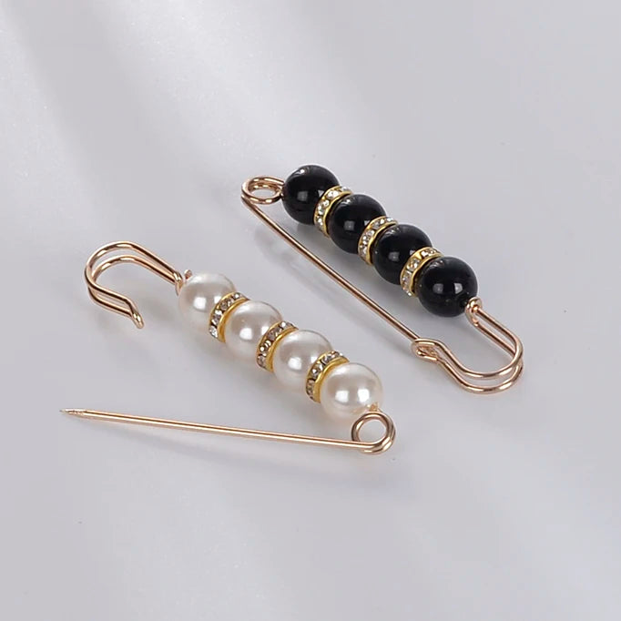 6PCS Brooch Set Big Beads Fashion Clothing Brooches for Women Pearl Lapel Pin Sweater Dress Brooch Pins Badge Buckle Accessories